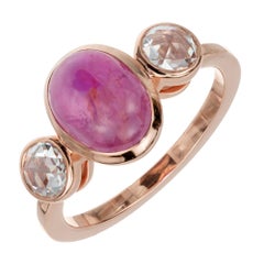 Peter Suchy Anello in oro rosa con zaffiro e diamante certificati GIA da 4,51 stelle