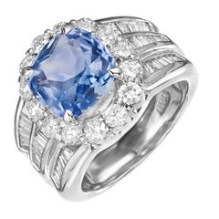 Peter Suchy GIA Certified 4.77ct Light Blue Sapphire Engagement Ring
