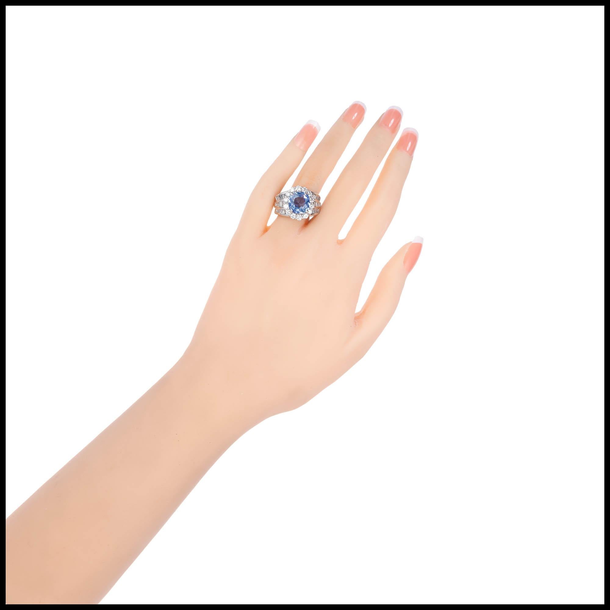 Verlobungsring, GIA zertifizierter 4,77 Karat Saphir Diamant Platin von Peter Suchy im Angebot 3