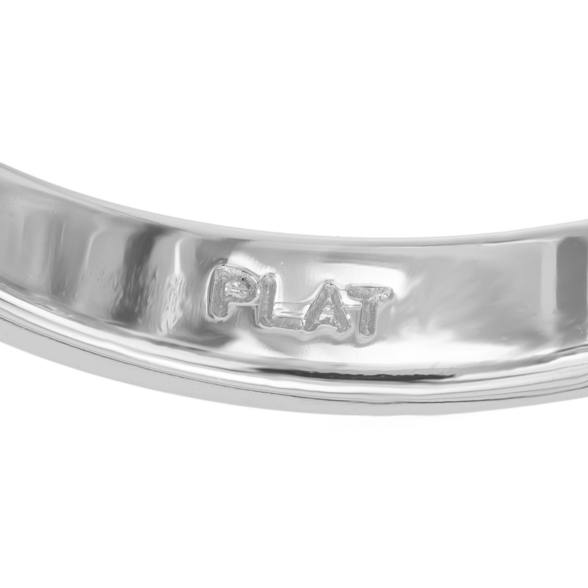 Peter Suchy Anello a tre pietre in platino con zaffiro e diamante certificato GIA da 4,80 carati A. Stone in vendita 1