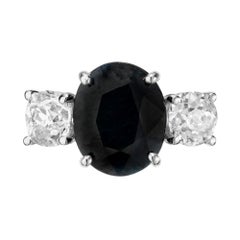 Verlobungsring, GIA zertifiziert 5.00 Karat Saphir Diamant Platin von Peter Suchy