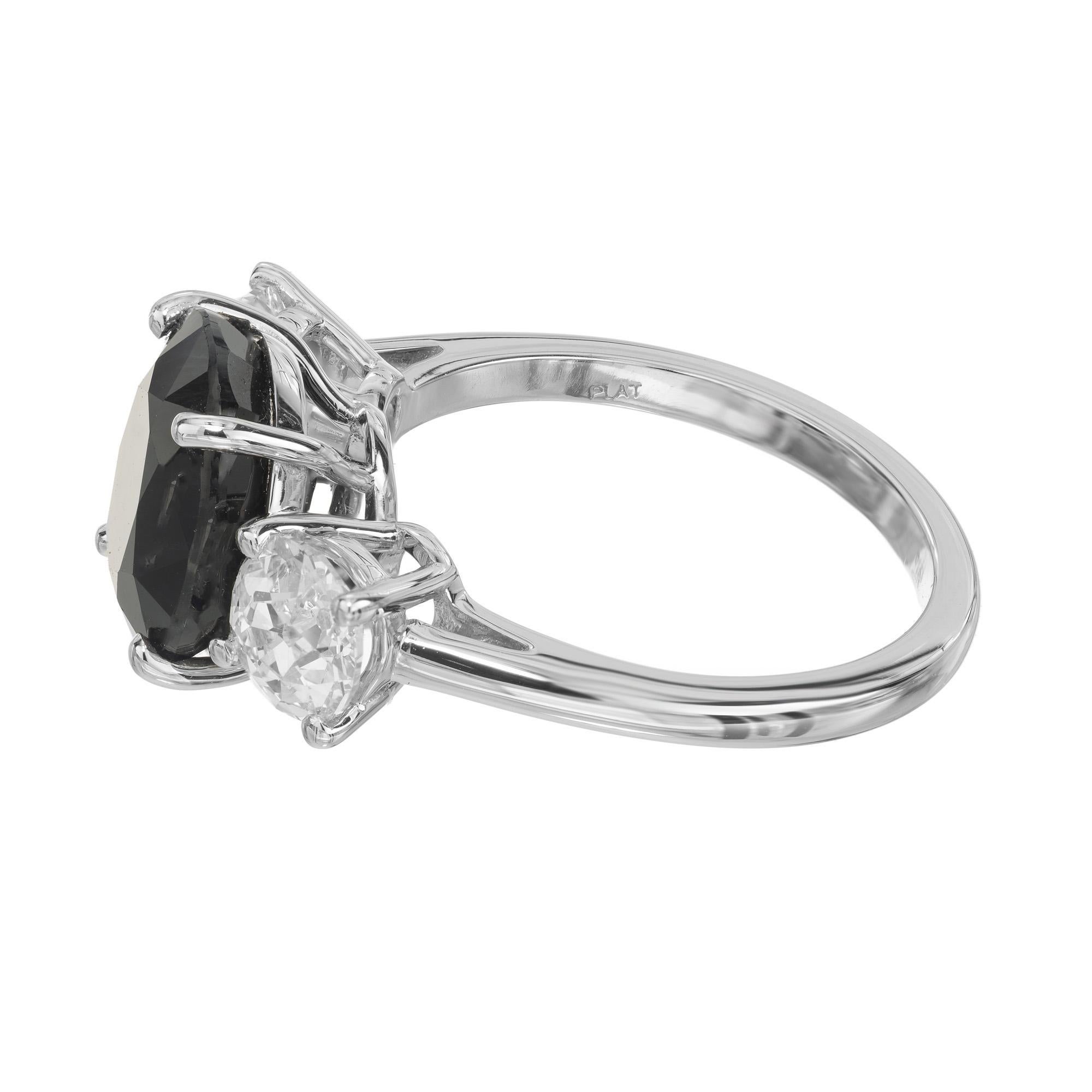 Women's Peter Suchy GIA Certified 5.00 Carat Sapphire Diamond Platinum Engagement Ring For Sale