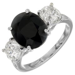 Peter Suchy GIA Certified 5.00 Carat Sapphire Diamond Platinum Engagement Ring