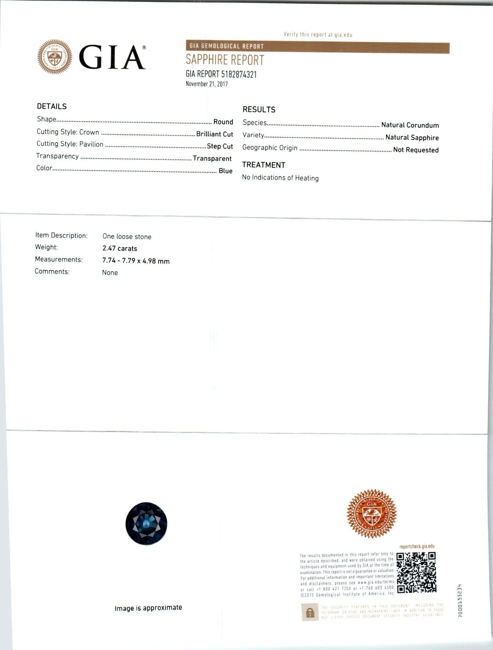 Ohrstecker, GIA-zertifizierter 5,02 Karat Saphir-Diamant von Peter Suchy im Angebot 1