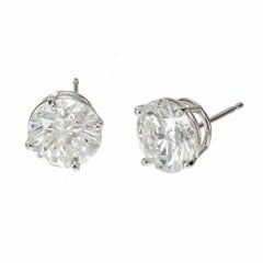 Peter Suchy GIA Certified 5.03 Carat Diamond Platinum Stud Earrings