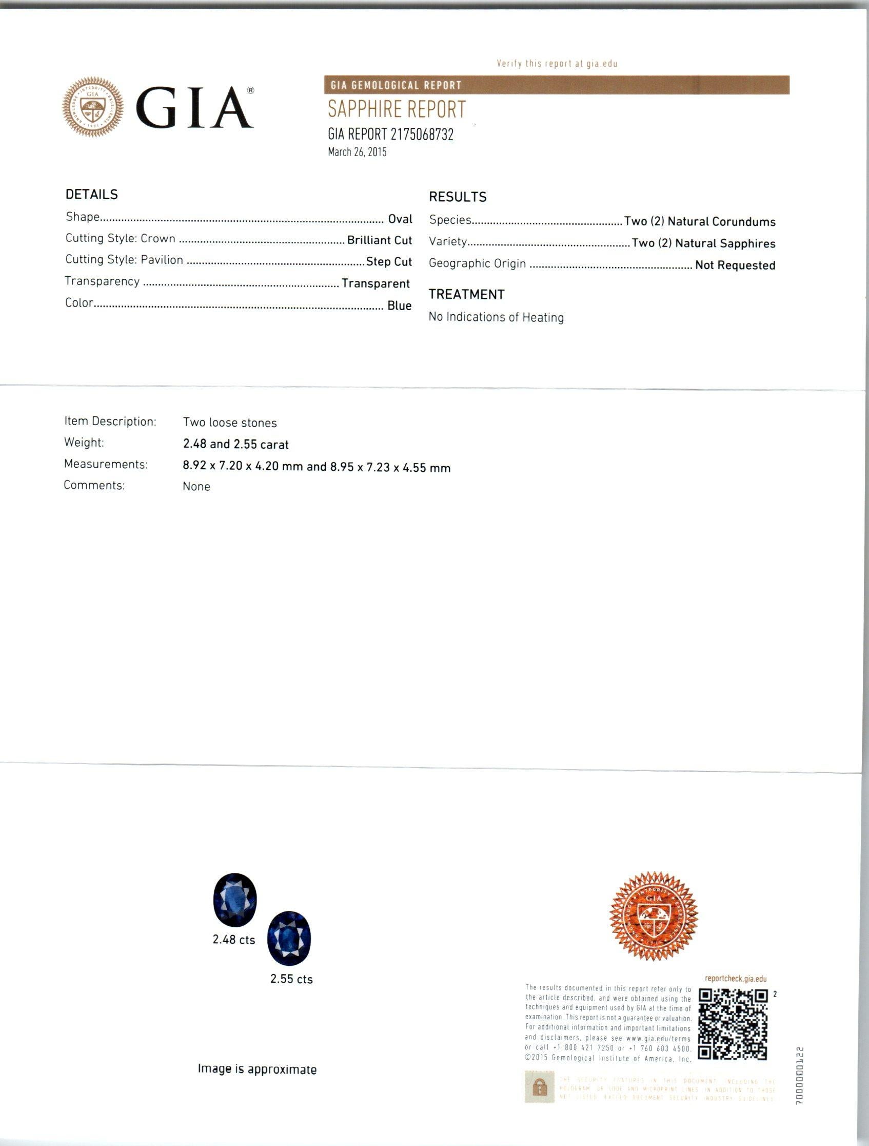 Platin-Ohrhänger mit GIA-zertifiziertem 5.03 Karat Saphir und Diamant von Peter Suchy im Angebot 1