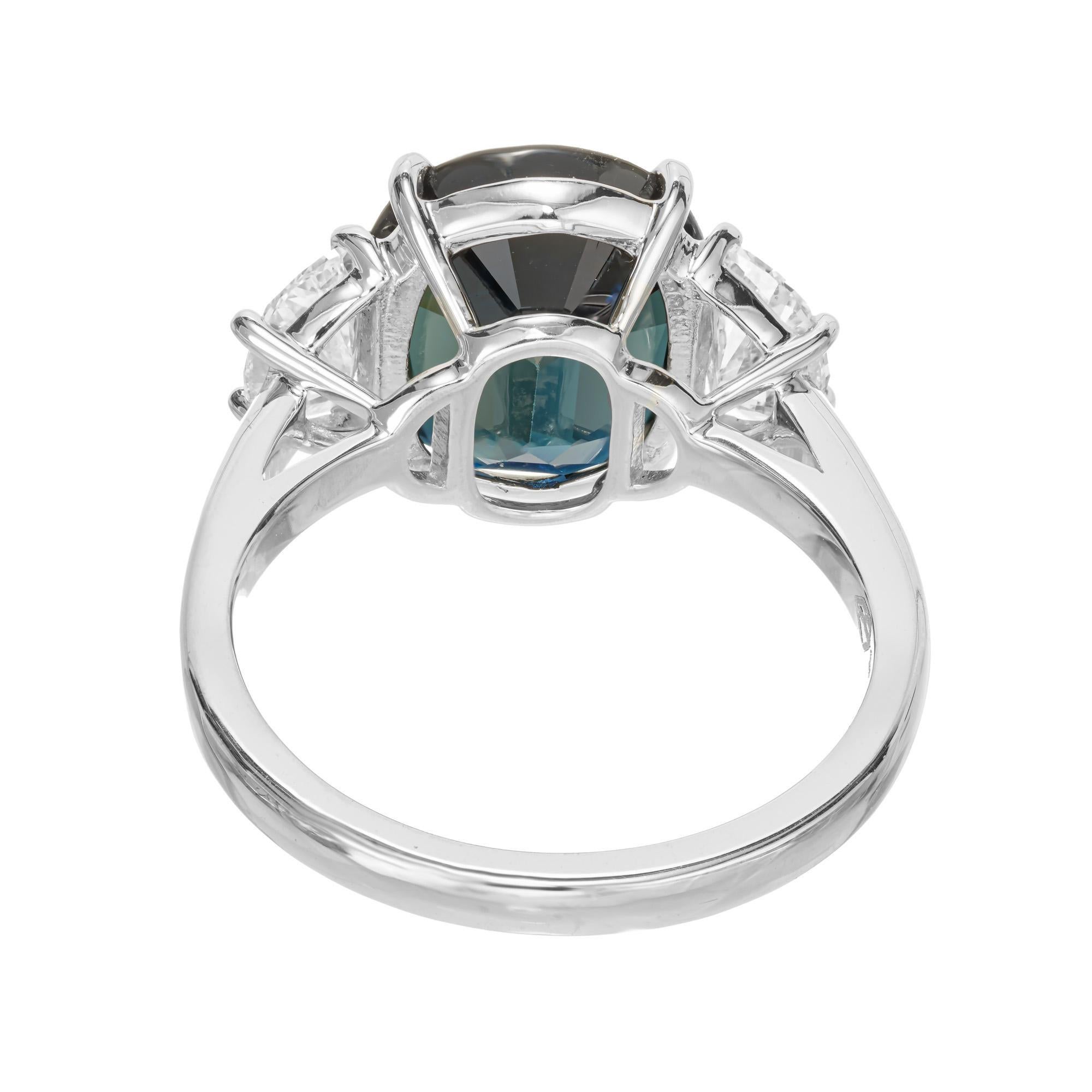Peter Suchy GIA Certified 5.09 Carat Sapphire Diamond Platinum Ring 1
