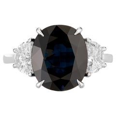 Peter Suchy GIA Certified 5.09 Carat Sapphire Diamond Platinum Ring
