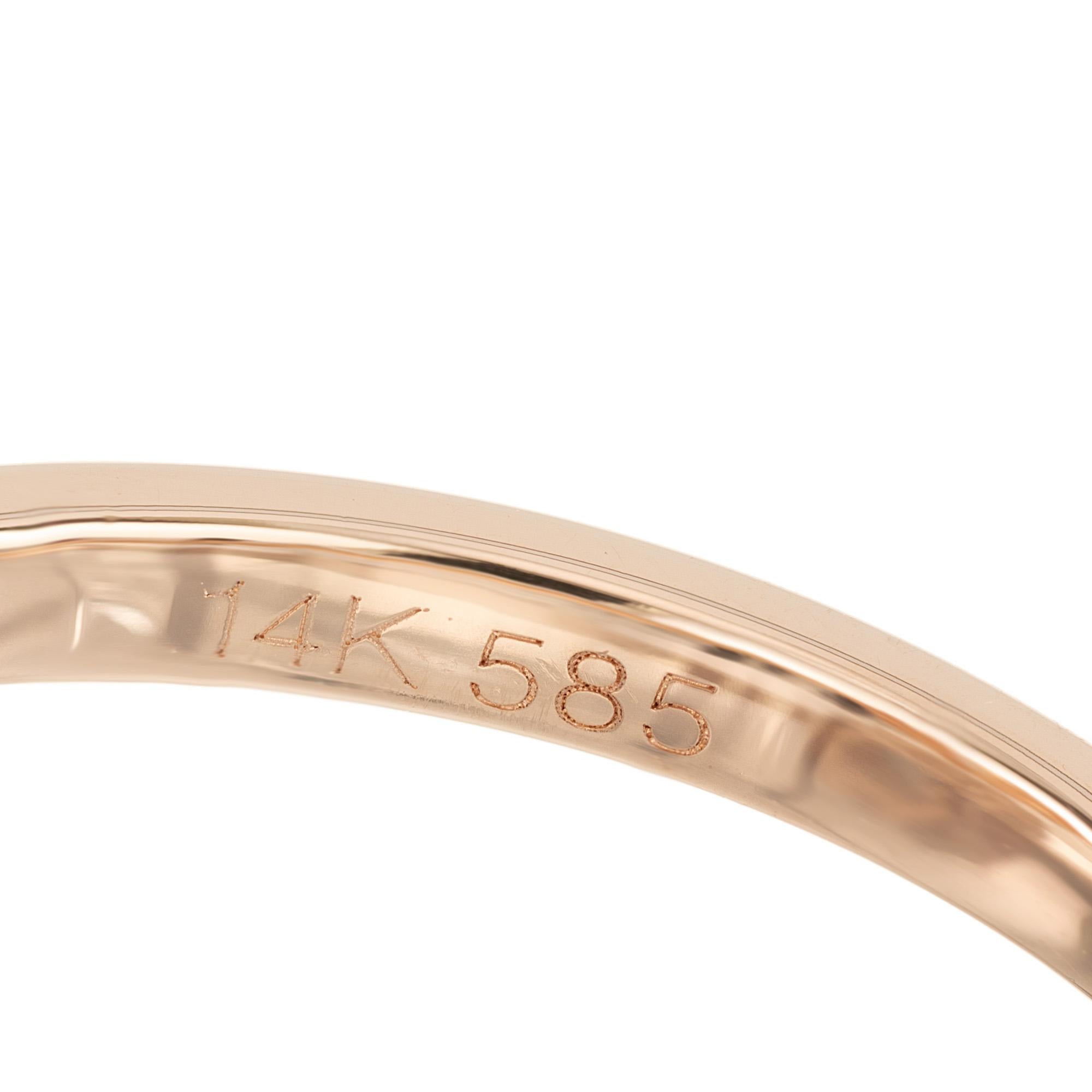 Peter Suchy GIA Certified .51 Carat Diamond Halo Rose Gold Engagement Ring For Sale 2