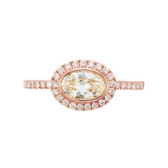 Peter Suchy GIA Certified .53 Carat Diamond Halo Rose Gold Engagement Ring