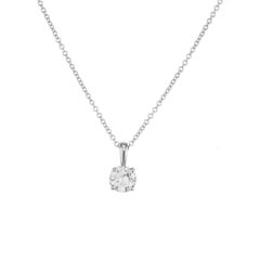 Peter Suchy GIA Certified .54 Carat Diamond White Gold Pendant Necklace