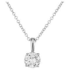 Peter Suchy GIA Certified .54 Carat Diamond White Gold Pendant Necklace