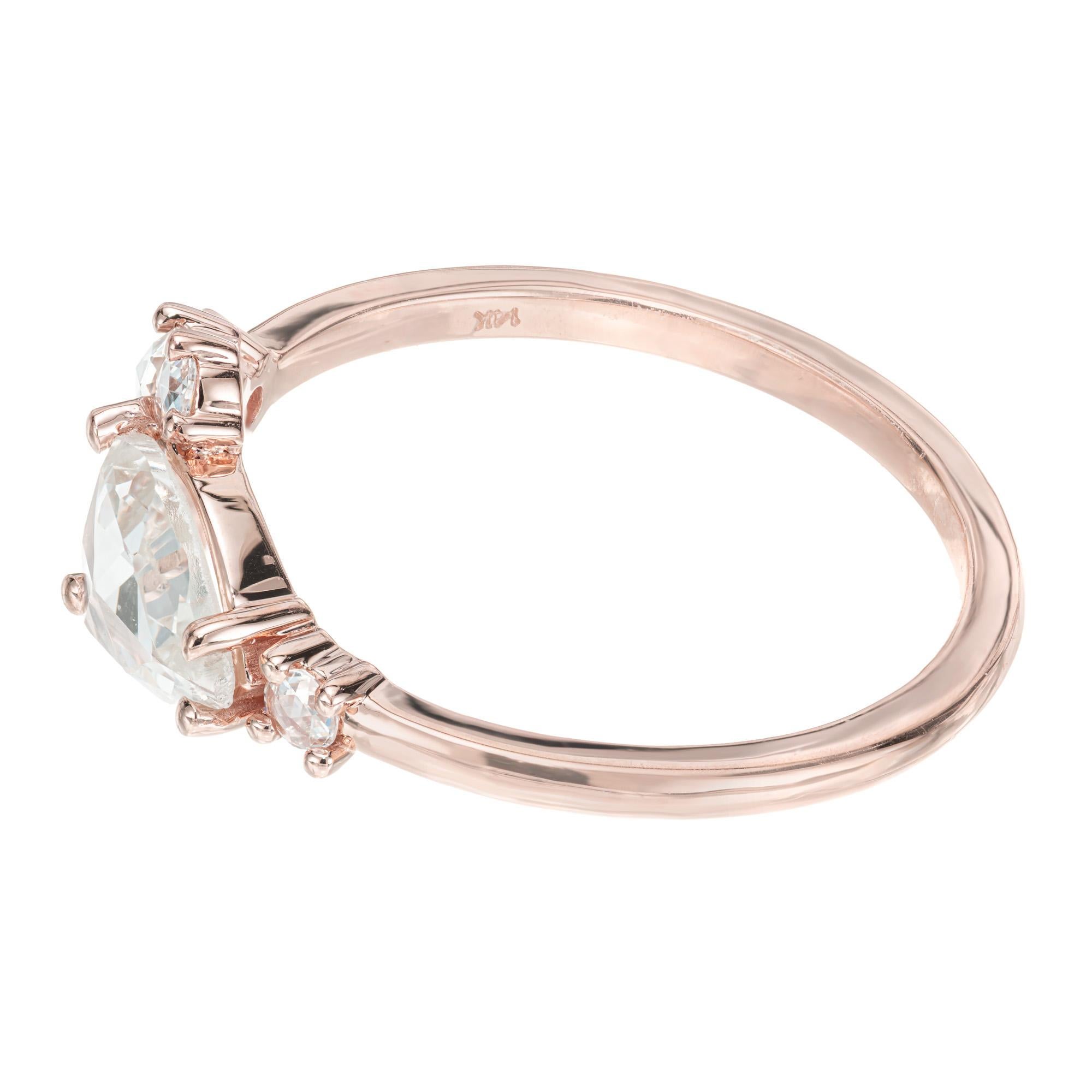 Bague de fiançailles Peter Suchy en or rose avec diamants de 0,55 carat certifiés GIA Pour femmes en vente
