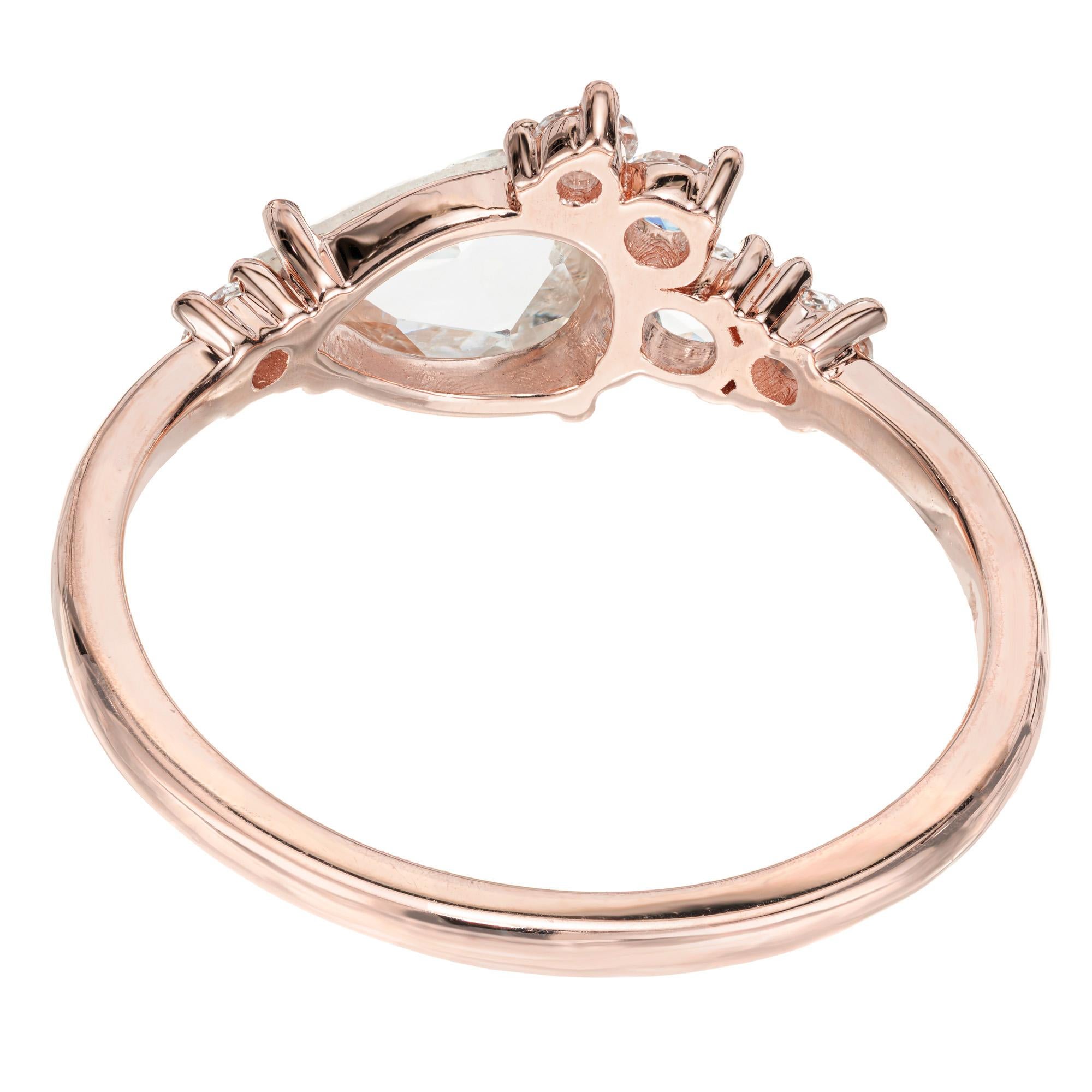 Bague de fiançailles Peter Suchy en or rose avec diamants de 0,55 carat certifiés GIA en vente 1
