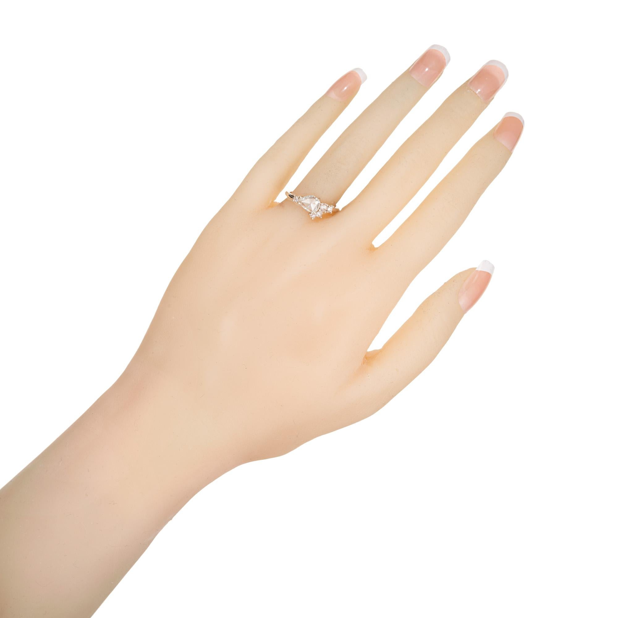 Bague de fiançailles Peter Suchy en or rose avec diamants de 0,55 carat certifiés GIA en vente 3