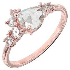 Bague de fiançailles Peter Suchy en or rose avec diamants de 0,55 carat certifiés GIA