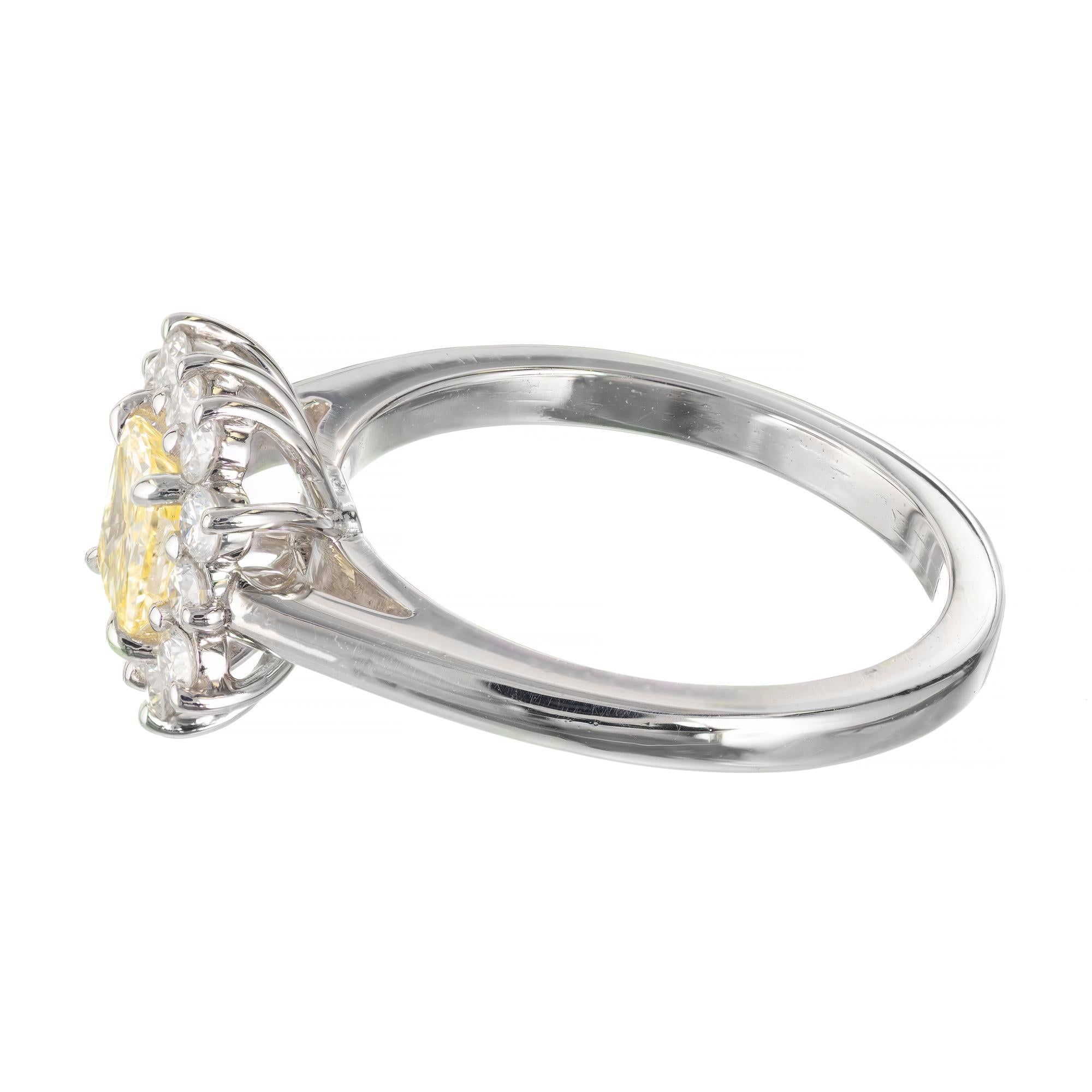 Peter Suchy Bague de fiançailles en platine avec diamant jaune de 0,55 carat certifié GIA Neuf - En vente à Stamford, CT