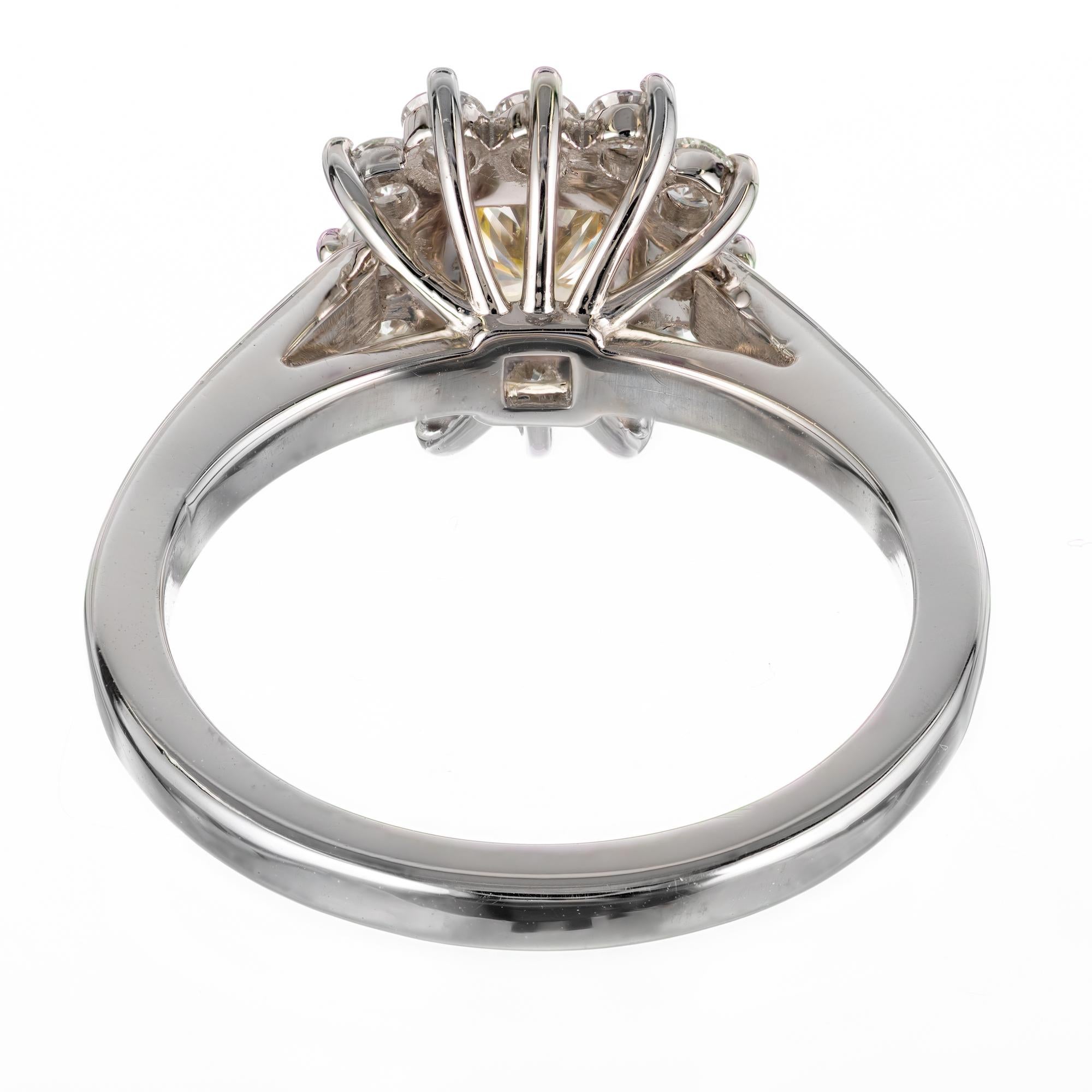 Peter Suchy Bague de fiançailles en platine avec diamant jaune de 0,55 carat certifié GIA Pour femmes en vente