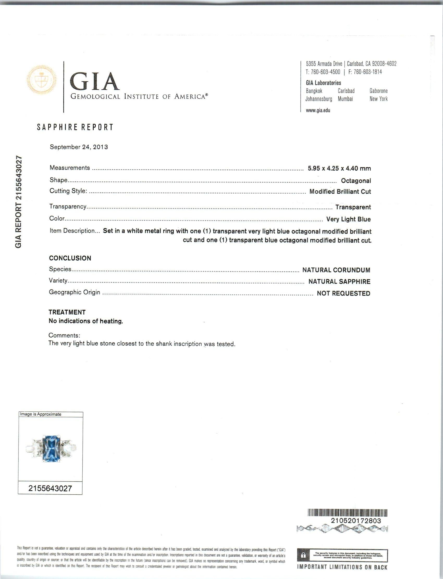 Peter Suchy, bague de fiançailles en platine avec saphir bleu de 5,73 carats certifié GIA Pour femmes en vente