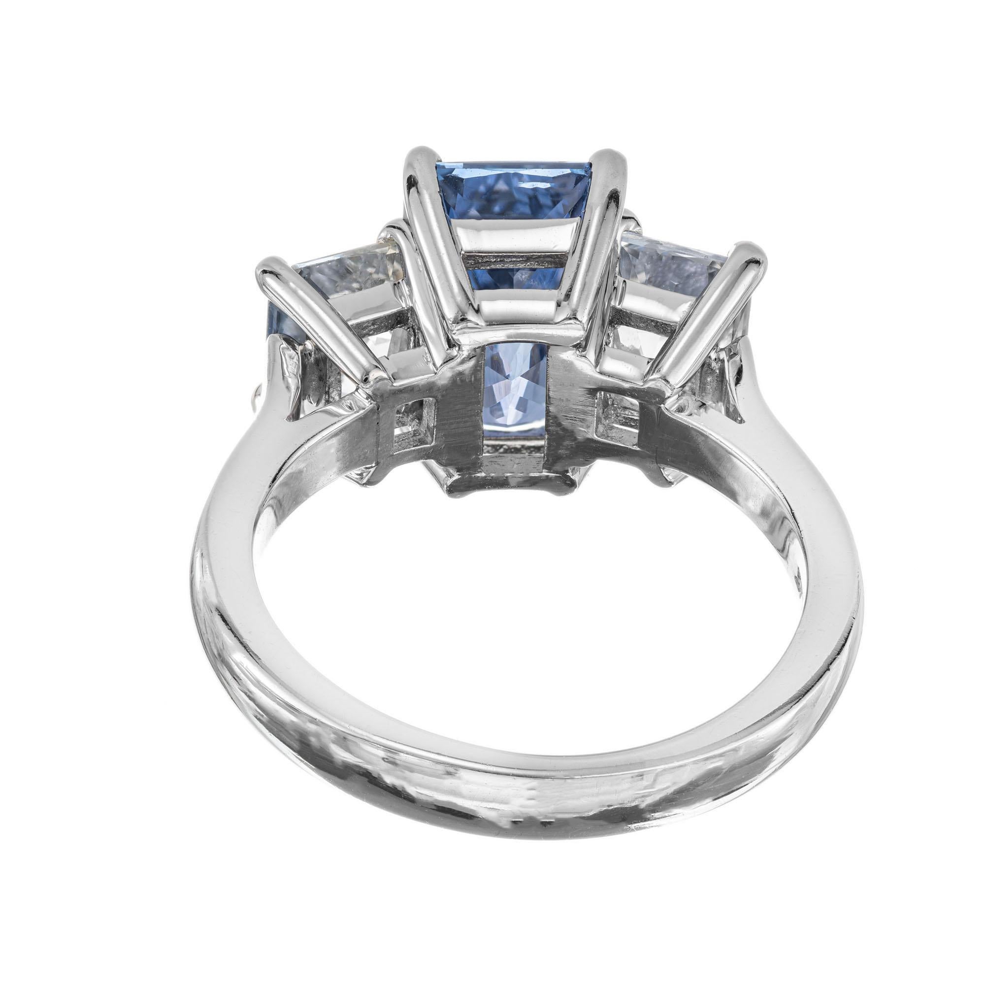 Peter Suchy, bague de fiançailles en platine avec saphir bleu de 5,73 carats certifié GIA en vente 3