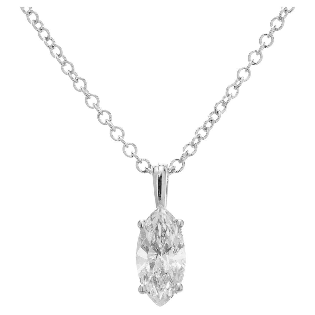 Peter Suchy GIA Certified .60 Carat Diamond White Gold Pendant Necklace