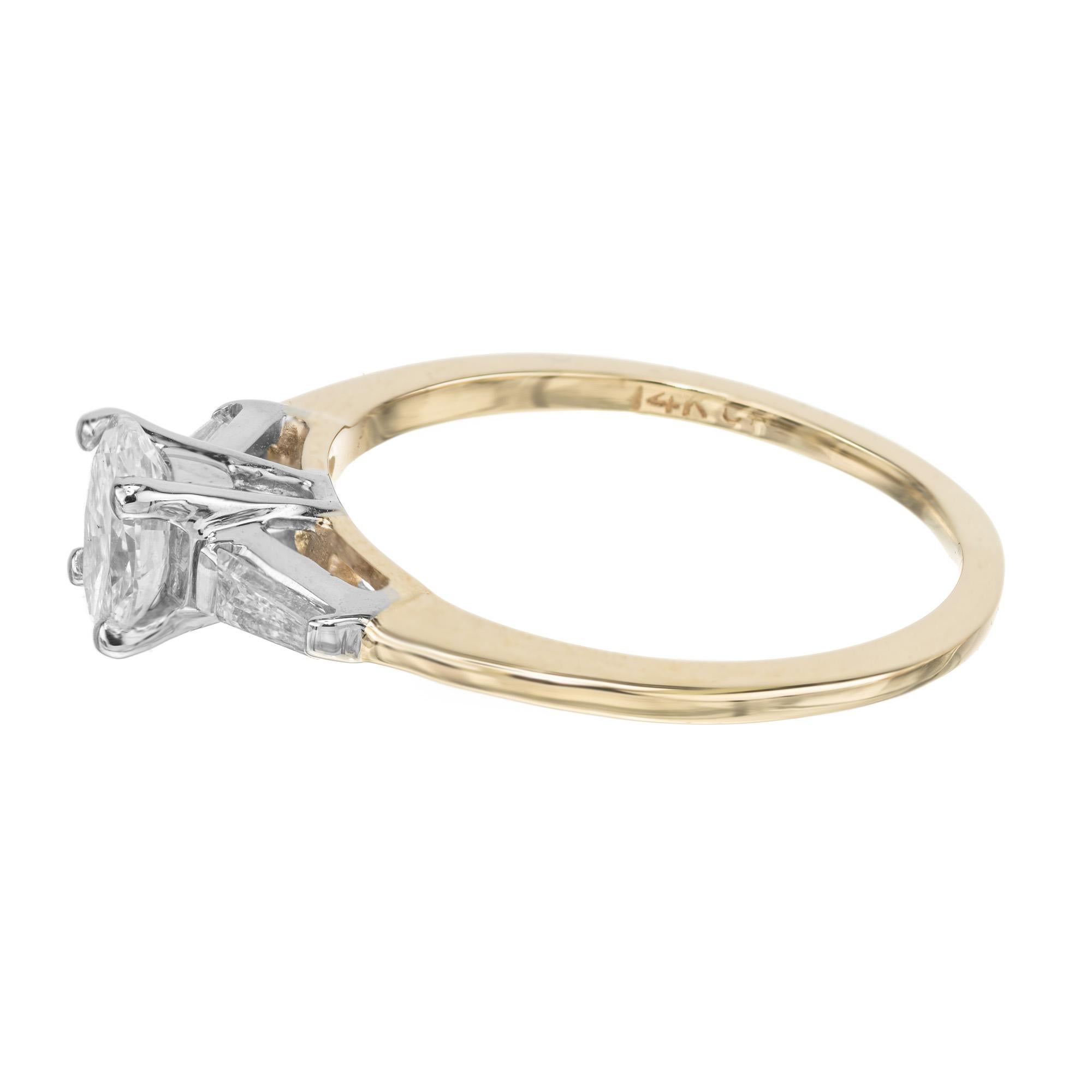Women's Peter Suchy GIA Certified .63 Carat Diamond Two Tone Gold Engagement Ring For Sale