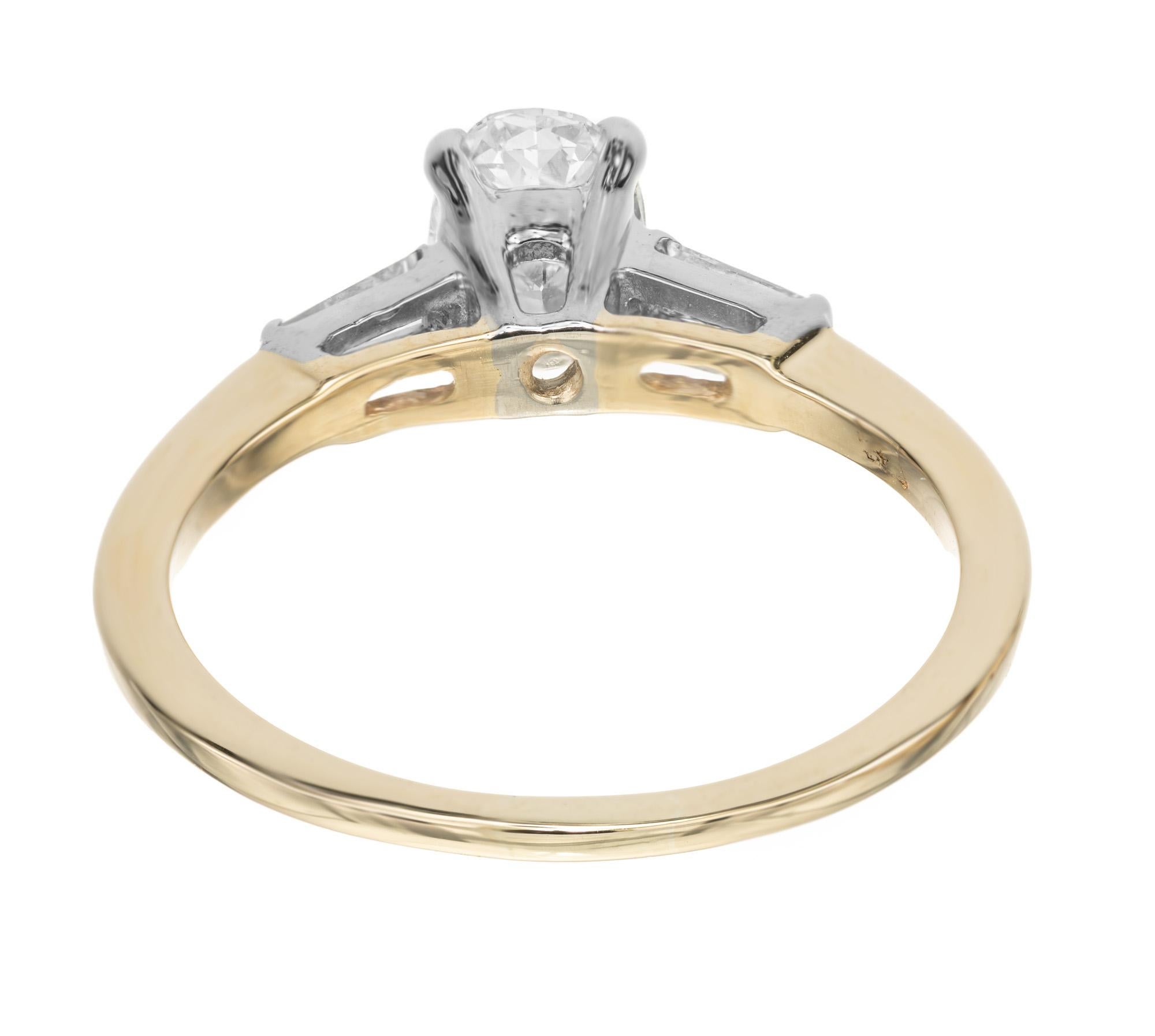 Peter Suchy GIA Certified .63 Carat Diamond Two Tone Gold Engagement Ring For Sale 1