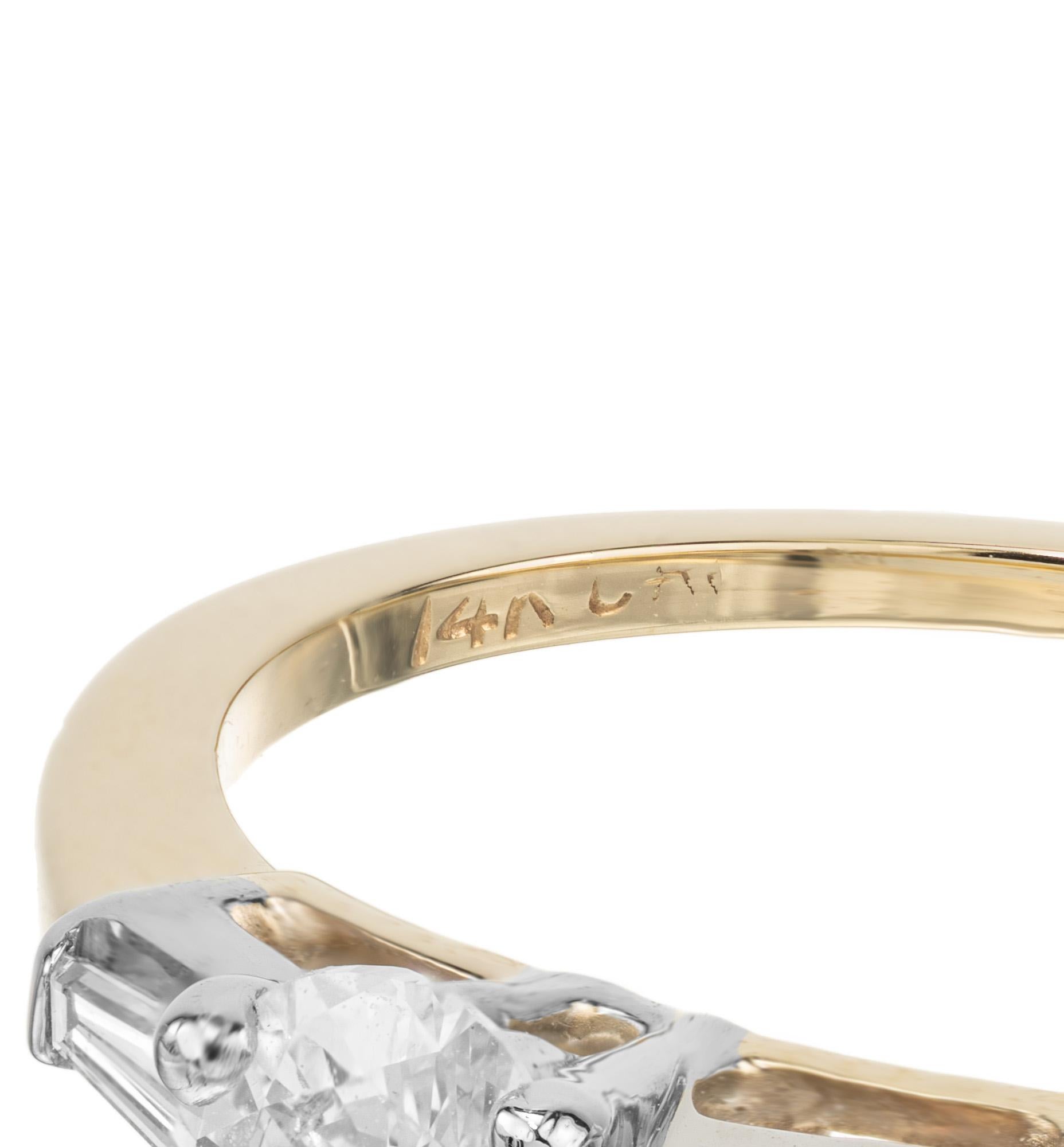 Peter Suchy GIA Certified .63 Carat Diamond Two Tone Gold Engagement Ring For Sale 2