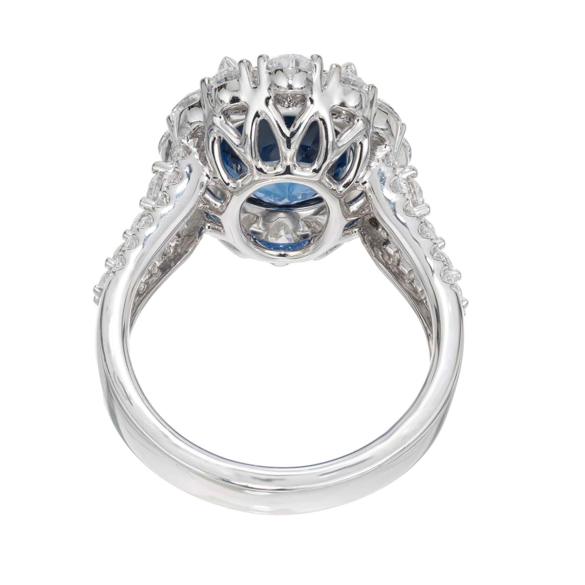 Bague de fiançailles en platine avec diamant saphir de 6.66 carats de Peter Suchy, certifiée par le GIA  en vente 1