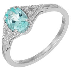 Peter Suchy GIA Certified .71 Carat Tourmaline Diamond Gold Engagement Ring 