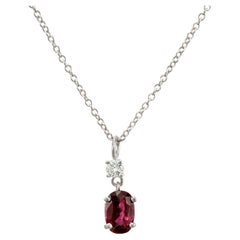 Peter Suchy GIA Certified .76 Ruby Diamond White Gold Pendant Necklace