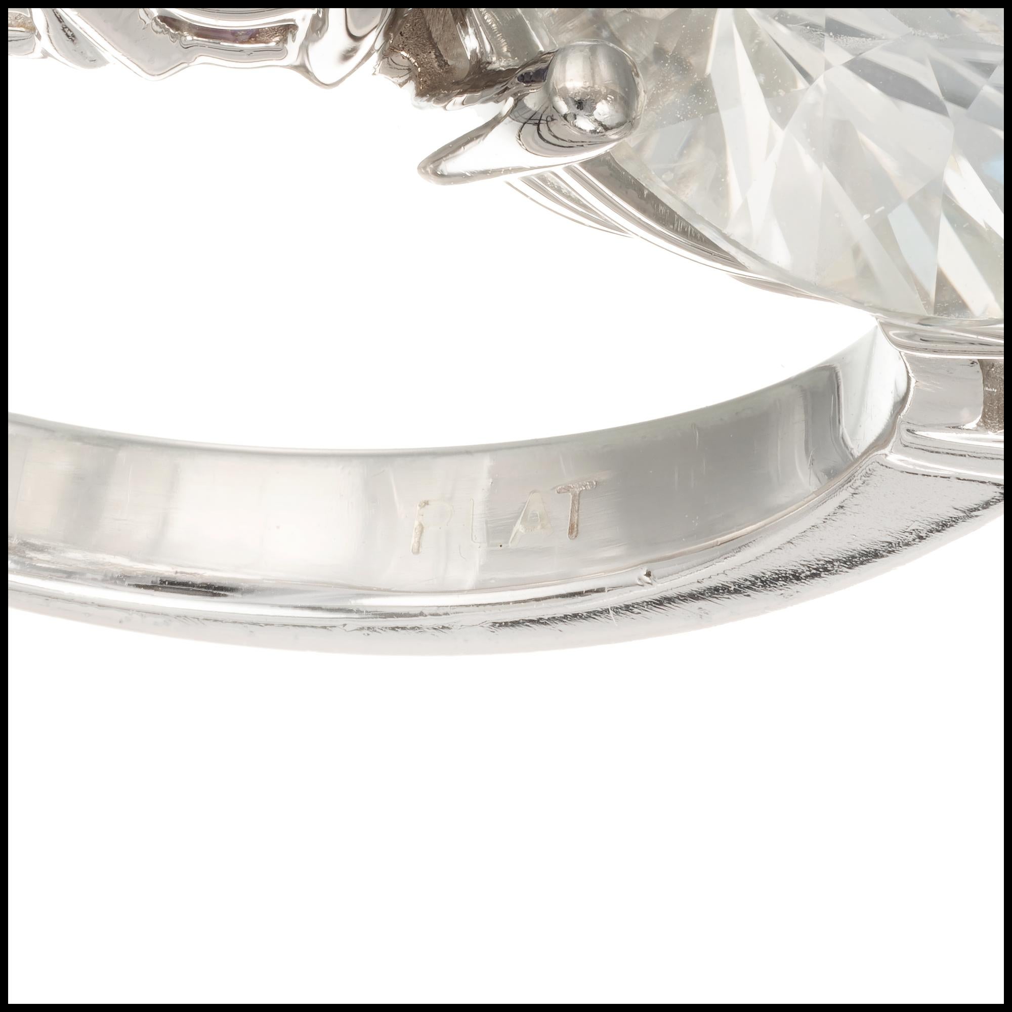Peter Suchy GIA Certified 7.88 Carat Sapphire Diamond Three-Stone Platinum Ring 3
