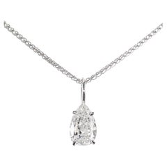 Peter Suchy GIA Certified .79 Carat Diamond Pendant Necklace