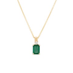 Peter Suchy GIA zertifiziert .81 Karat Smaragd Diamant Gelbgold Anhänger Halskette