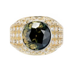 Peter Suchy GIA Certified 8.25 Carat Sapphire Diamond Gold Cocktail Ring