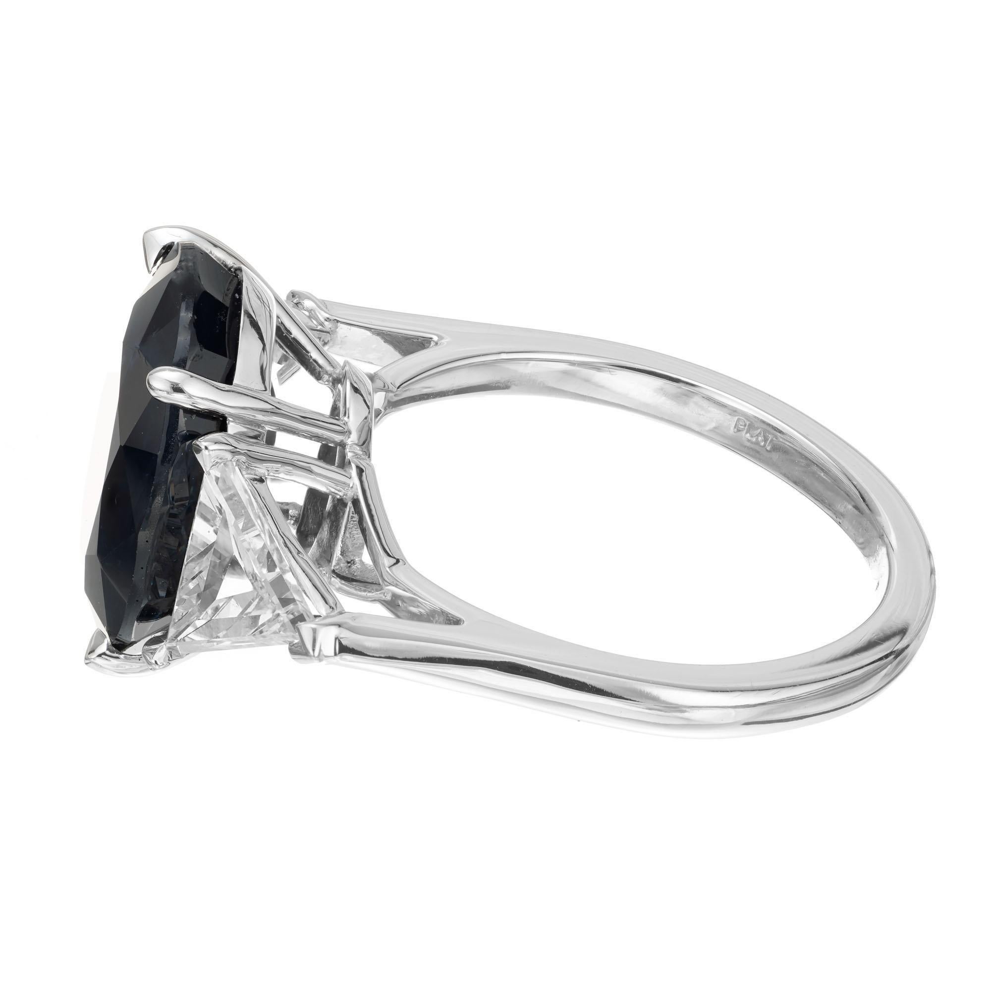 Peter Suchy GIA 7,99 Karat Saphir Diamant Platin Drei-Stein-Verlobungsring Damen im Angebot