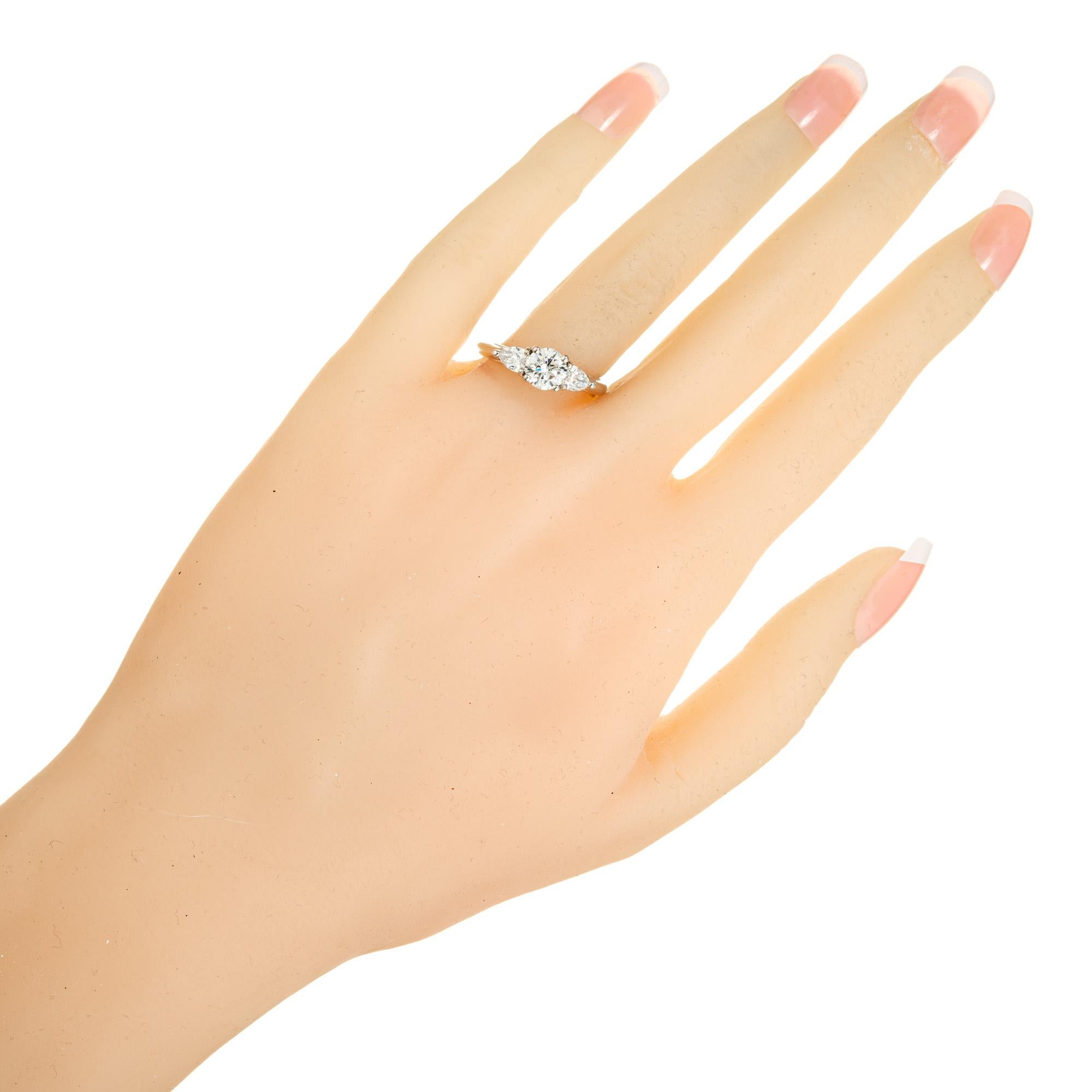 Peter Suchy Bague de fiançailles en platine avec diamants de 0,84 carat certifiés GIA  en vente 1