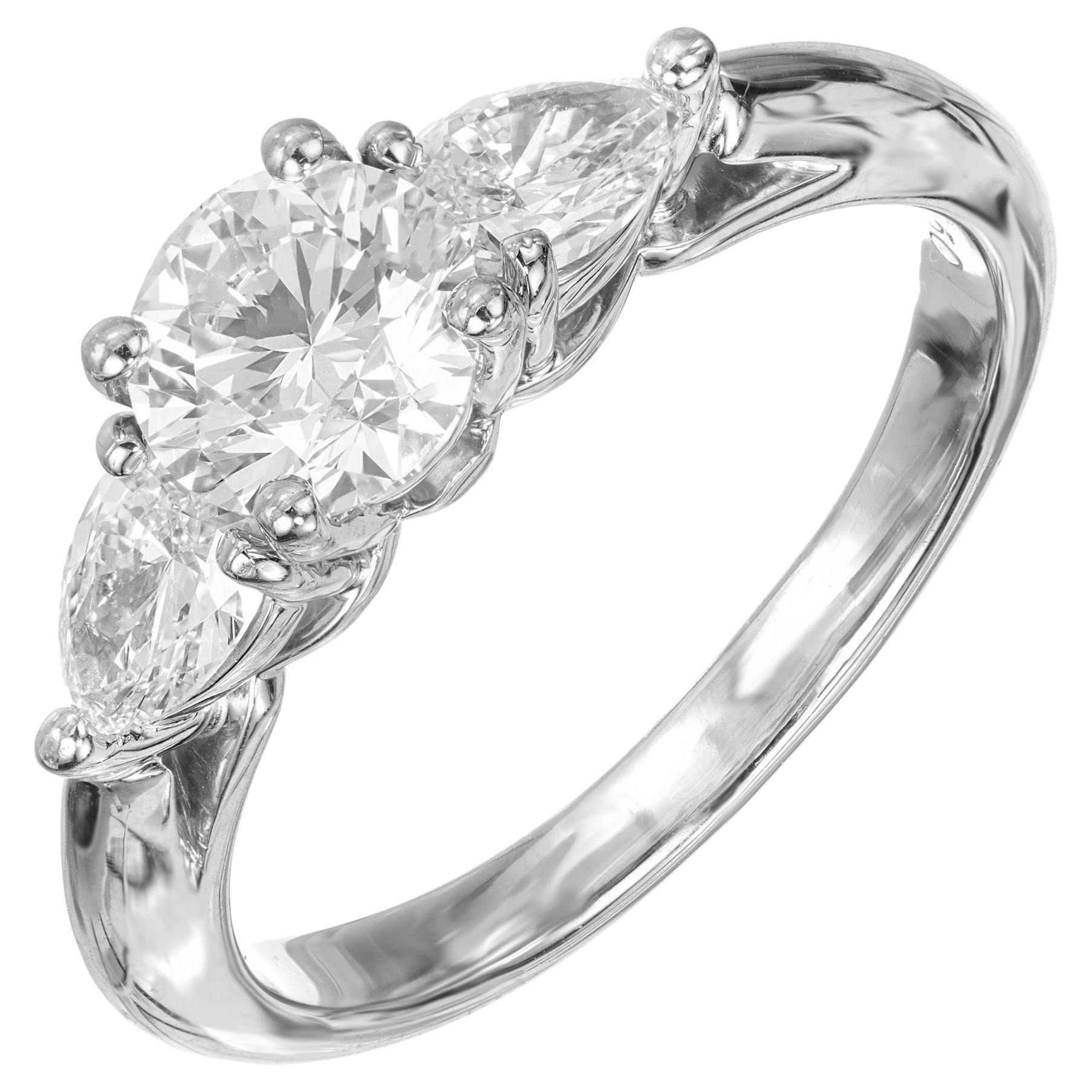 Peter Suchy GIA Certified .84 Carat Diamond Platinum Engagement Ring 