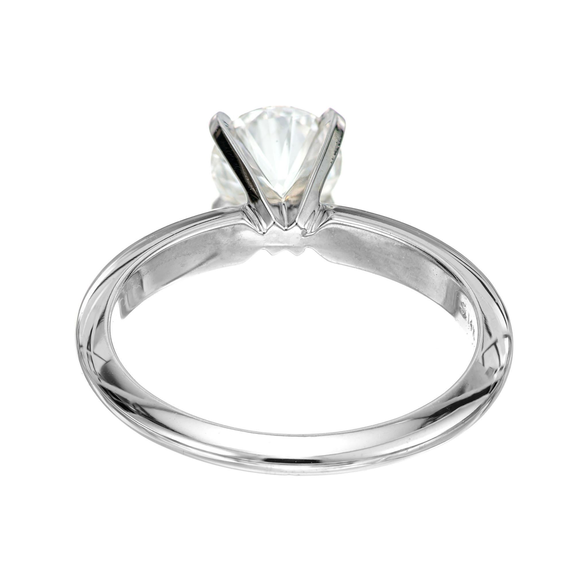 Peter Suchy Bague de fiançailles solitaire en or avec diamant de 0,91 carat certifié par le GIA Pour femmes en vente