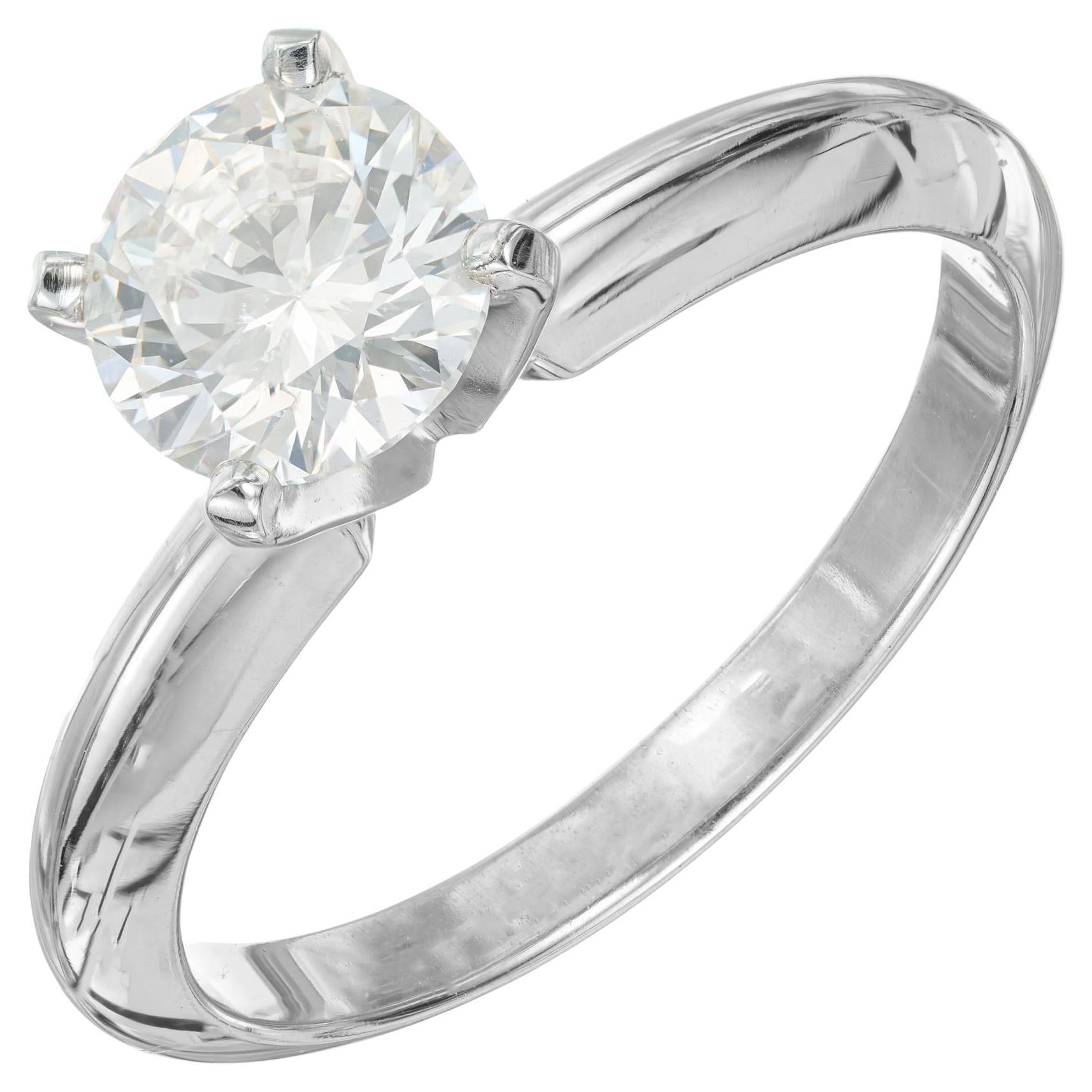 Peter Suchy GIA Certified .91 Carat Diamond Gold Solitaire Engagement Ring For Sale