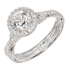 Peter Suchy GIA Certified .92 Carat Diamond Platinum Engagement Ring
