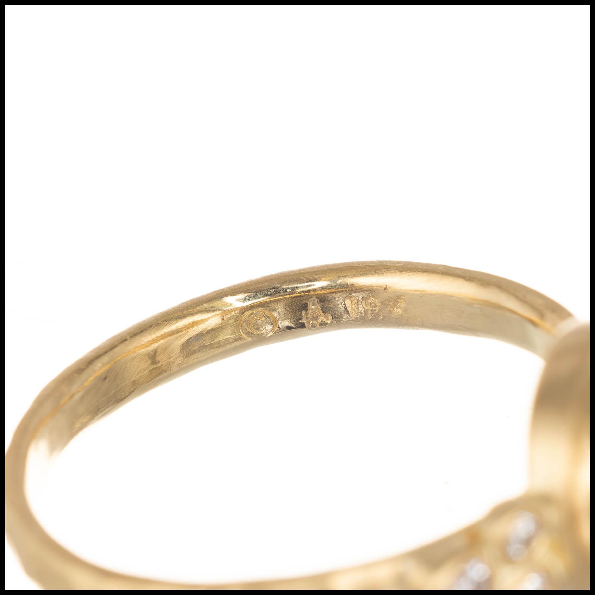 Peter Suchy Bague de fiançailles en or jaune avec diamants et saphir de 0,93 carat certifié par le GIA Neuf - En vente à Stamford, CT