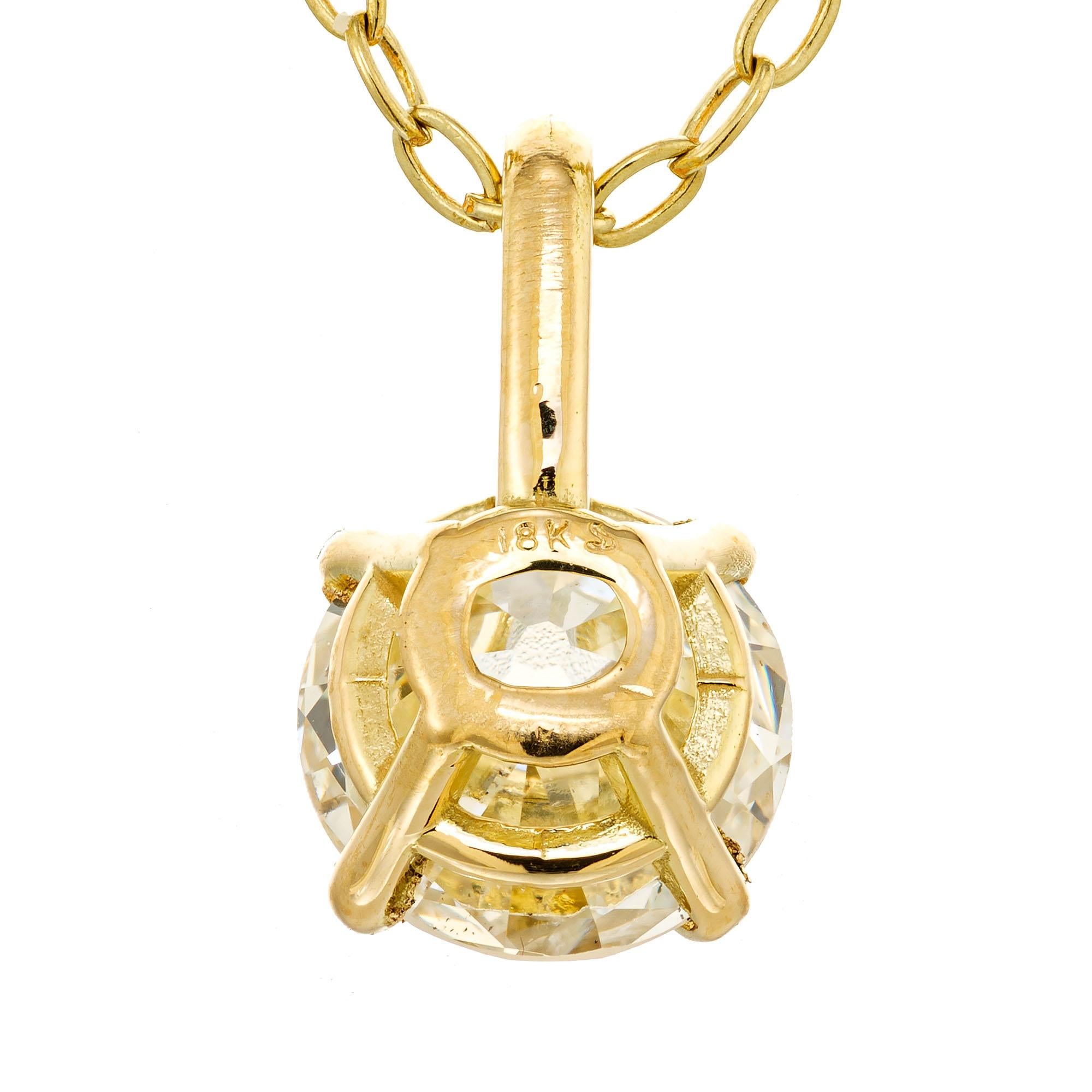 Peter Suchy GIA Certified .93 Carat Yellow Gold Pendant Necklace In New Condition For Sale In Stamford, CT