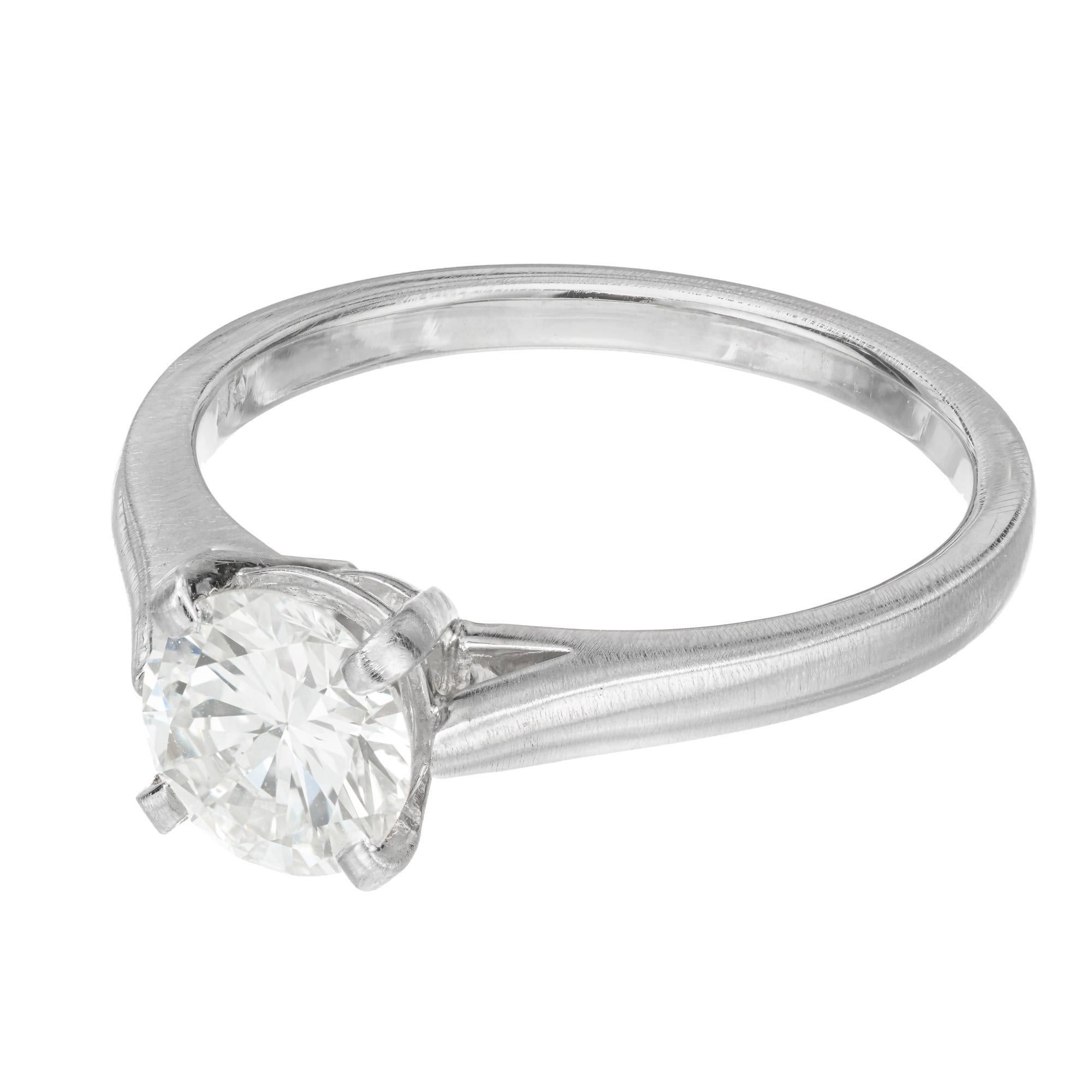 Round Cut Peter Suchy GIA Certified .94 Carat Diamond Platinum Ring  For Sale