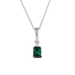 Peter Suchy GIA Certified .94 Carat Emerald Diamond Gold Pendant Necklace