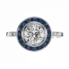 Peter Suchy GIA zertifiziert .95 Karat Diamant Saphir Platin Verlobungsring