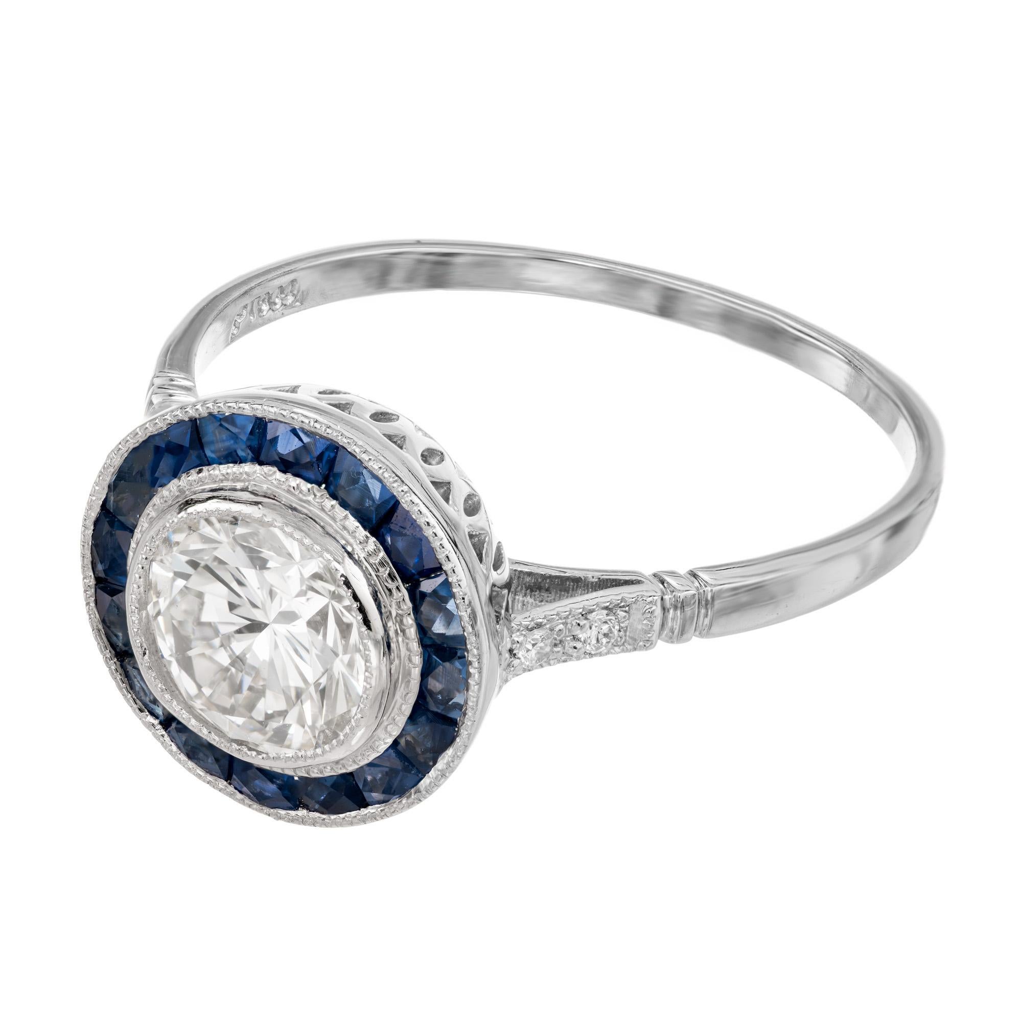 diamond with sapphire halo