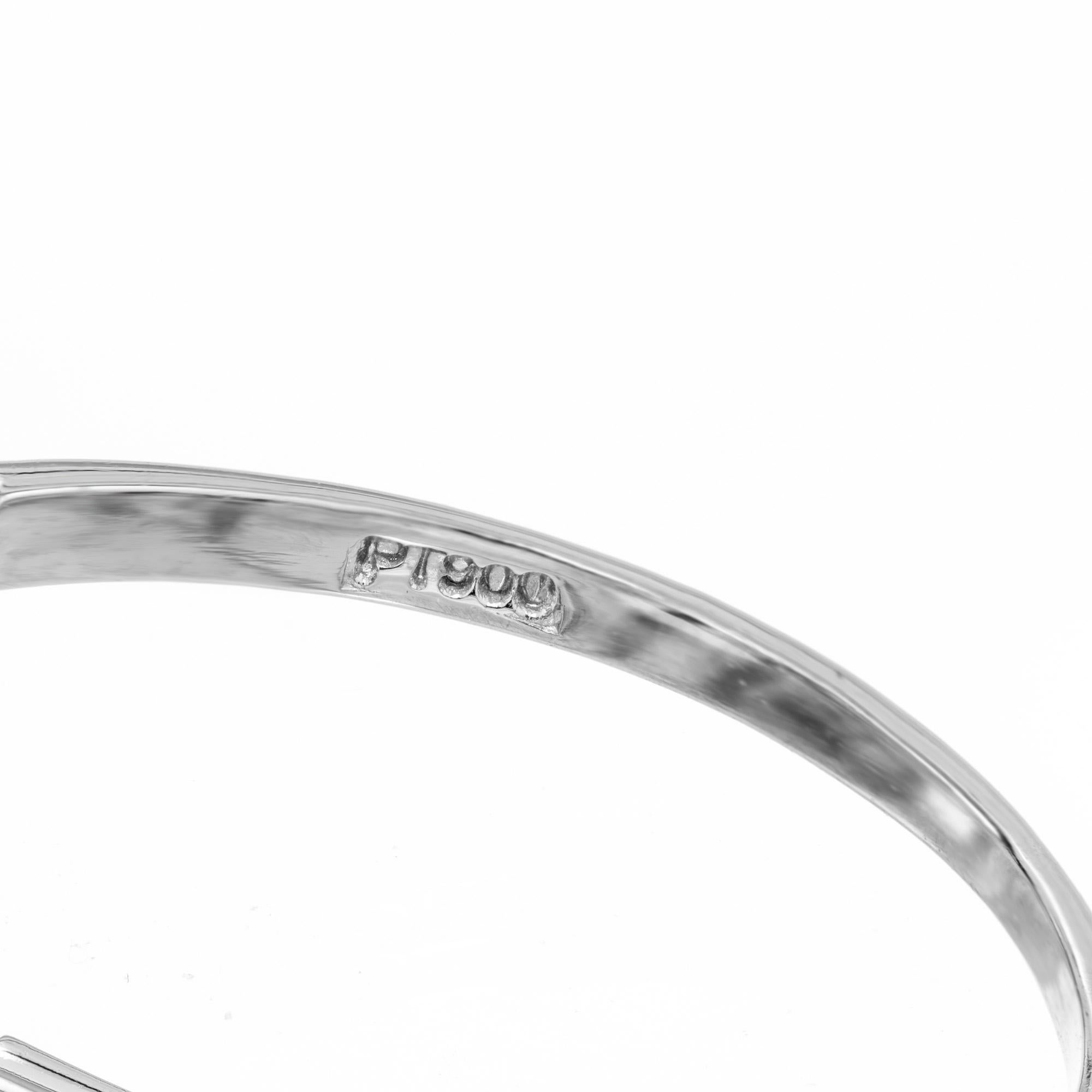 Peter Suchy GIA Certified .95 Carat Diamond Sapphire Platinum Engagement Ring In Excellent Condition For Sale In Stamford, CT