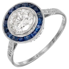 Peter Suchy Anello di fidanzamento in platino con diamante e zaffiro certificato GIA da 95 carati