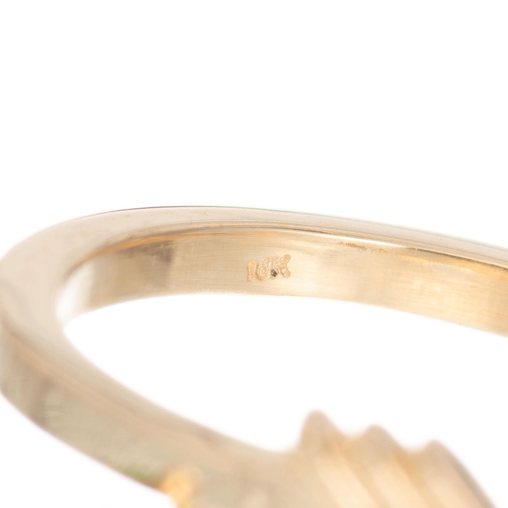 Peter Suchy GIA Certified .96 Carat Tsavorite Garnet Yellow Gold Arrow Ring For Sale 1